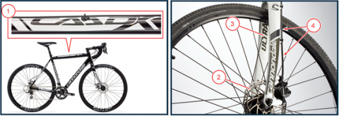 Recalled Cannondale CAADX cyclocross bicycle