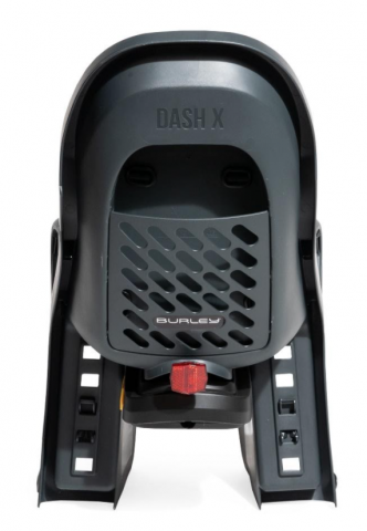 Recalled Dash X FM child bicycle seat back view.