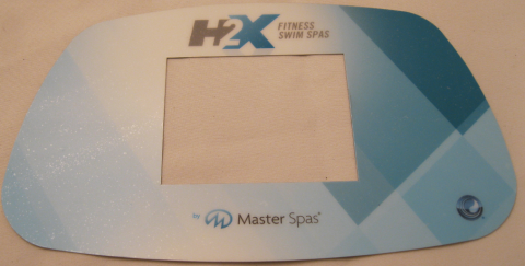 A Master Spas control panel cover showing the brand name “H2X”