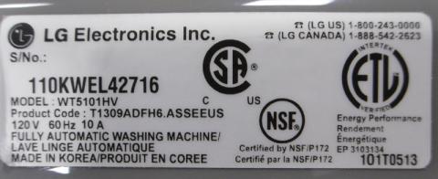 Rating label with the serial number