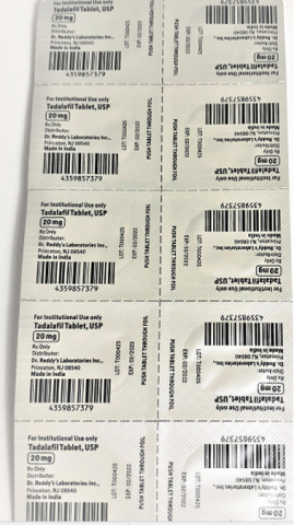 Recalled Dr. Reddy’s Tadalafil Tablets 20 mg 