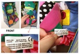 Label on plush toy