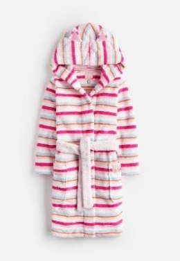 Z_ODRTEDDY-CRMMSTP White robe with pink stripes 100% polyester 1 through 12