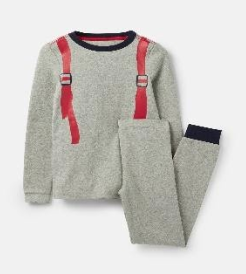 205681-GRYROKTPAK Gray pajama with backpack design 96% cotton 4% elastane 1 through 12