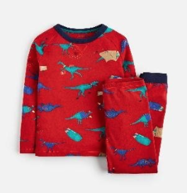Z_ODRKIPWLL-REDDINO Red pajama with dinosaur print 97% cotton 3% elastane 1 through 12