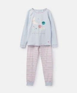 204649-BLUMOONBAK Blue and pink pajama with moon print 96% cotton 4% elastane 1 through 12