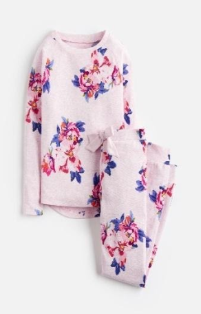 Z_ODRSLEPWL-PKMGRFL Pink pajama with floral print 97% cotton 3% elastane 1 through 12