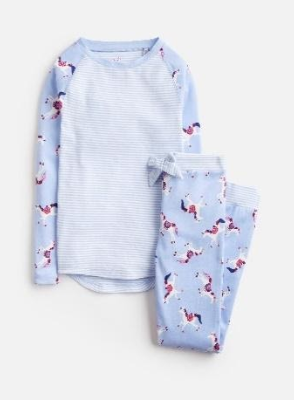 Z_ODRSLEPWL-SKBLUNI Blue pajama with unicorn print 97% cotton 3% elastane 1 through 12