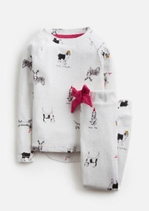 Z_ODRSLEPWL-WHTXMASDOG White pajama with Christmas dog print 97% cotton 3% elastane 1 through 12