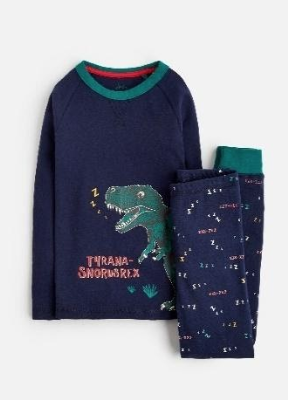 Z_ODRSNOOZE-FNVZREX Navy pajama with dinosaur image 97% cotton 3% elastane 1 through 12