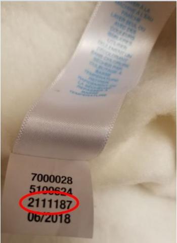 Label with style number 2111187