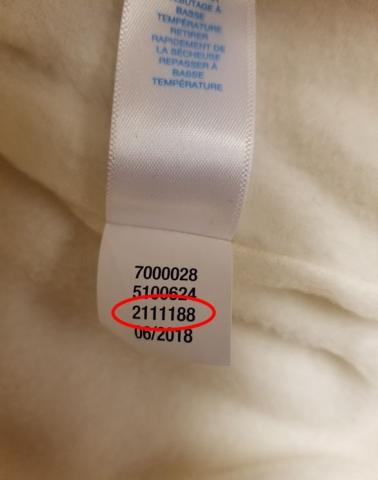 Label with style number 2111188