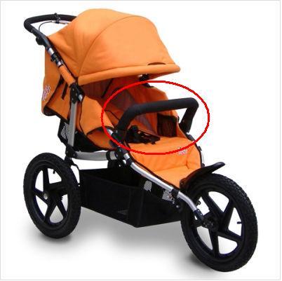 orange jogging stroller