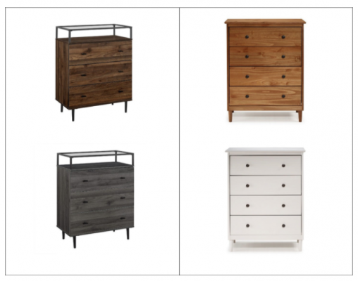 Recalled Chest of Drawers and Spencer 4-Drawer Chests