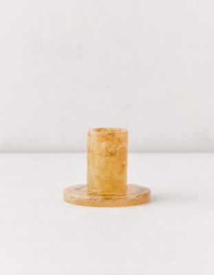 Recalled Swirled Taper Candle Holder – Amber