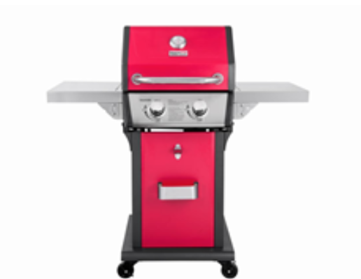 Front View of Recalled Patio 2-Burner Gas Grill in Red