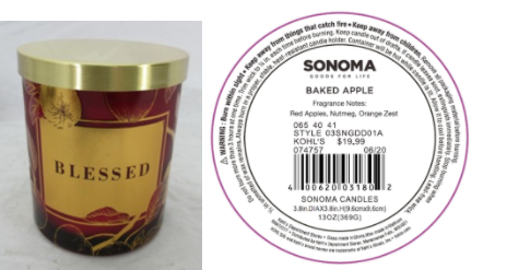 Recalled Kohl’s Blessed Candle