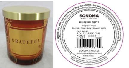 Recalled Kohl’s Grateful Candle