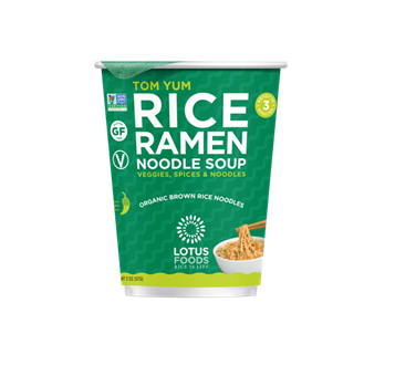 Recalled Lotus Foods tom yum rice noodle soup cup