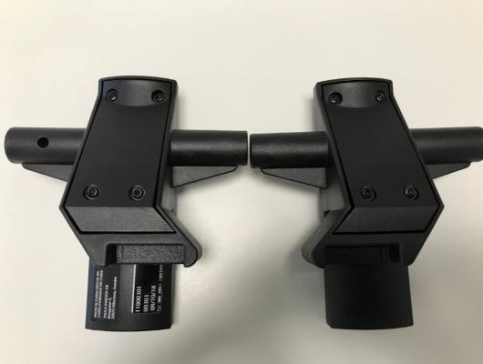 Product number on plastic bracket of the recalled Thule Sleek Car Seat Adapter.