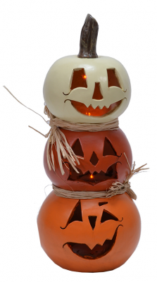 Recalled Mark Feldstein & Associates LED Stacked Gourd Jack O Lantern decoration
