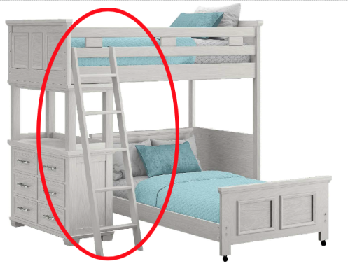 Ladder sold with Canyon Lake Bunk Bed and Hutch