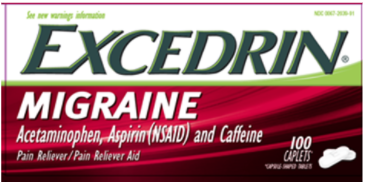 Recalled Excedrin Migraine Caplets (50, 80, 100, 125, 200, 250 and 300-count)