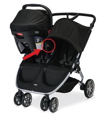 Britax B-Agile double stroller (in travel system mode)