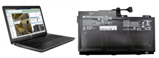 Representative HP computer and recalled battery.