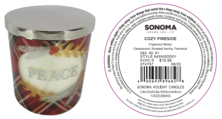 Recalled Kohl’s Peace Candle