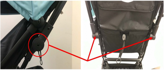 Recalled Tango Mini Stroller hinge joints may release and collapse under excess pressure.
