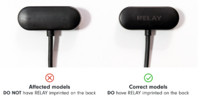 Recalled Relay Charging Cables Do Not Have “RELAY” Imprinted on the Back	