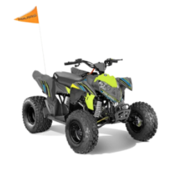 Recalled Model Year 2022 Outlaw 110 EFI ATV– gray and lime 