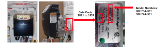 Model Number and Date Code of the Control Valves