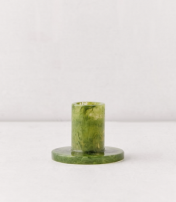 Recalled Swirled Taper Candle Holder – Green