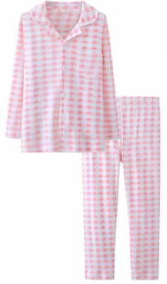 ASHERGAL children’s two-piece pajama set in pink gingham
