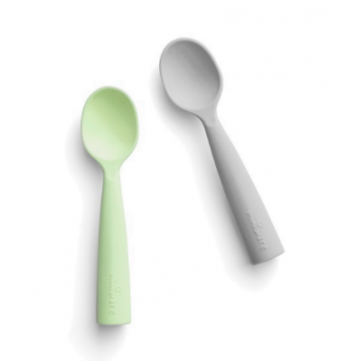 Recalled Miniware teething spoons in key lime and gray