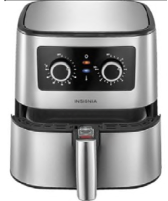 Recalled Insignia - 5-qt. Analog Air Fryer - Stainless Steel  NS-AF53MSS0