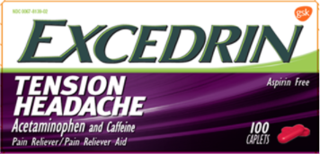 Recalled Excedrin Tension Headache Caplets (50, 80, 100, 125, 200, 250 and 300-count)