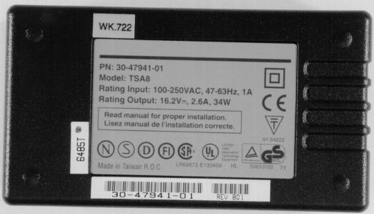 Recalled AC Adapter (front)