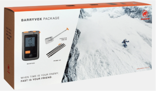 Barryvox Package that Alugator Ride SE avalanche shovels were sold in