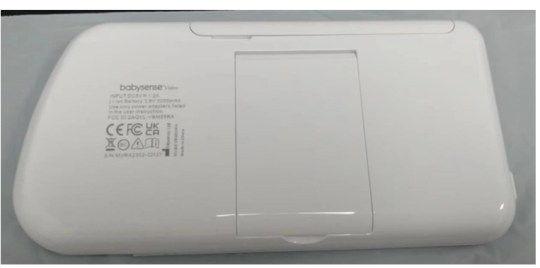 Recalled Babysense Max View 5.5” Baby Monitor display/parent unit – back view