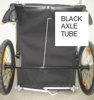 Black axle tube of recalled child carrier