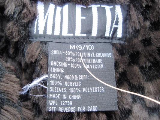 Recalled Miletta jacket label