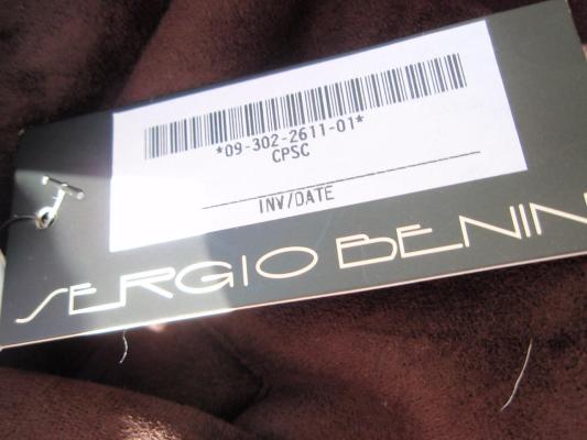 Recalled Sergio Benini jacket label