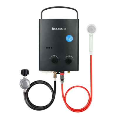 Recalled Camplux brand AY132 portable tankless water heater – black