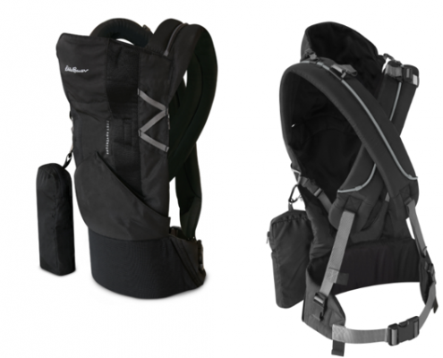Recalled Eddie Bauer First Adventure infant carrier, front and gback views.