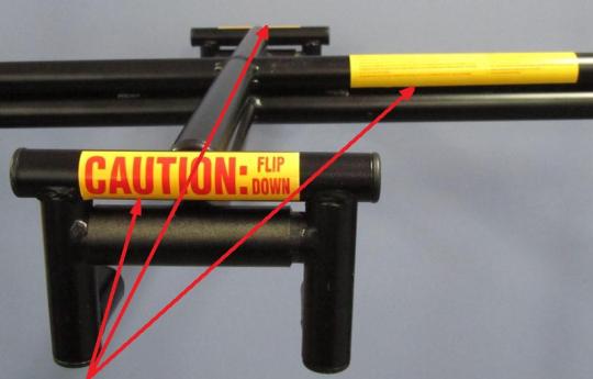 Caution and instruction labels on the recalled caddies