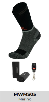 Recalled Fieldsheer Apparel Technologies Heated Socks – Model MWMS05 – Merino in black/gray