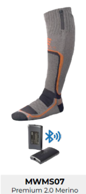 Recalled Fieldsheer Apparel Technologies Heated Socks – Model MWMS07 – Premium 2.0 Merino in gray/orange